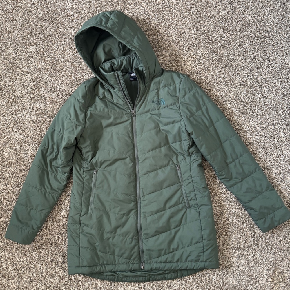 The North Face Hooded Quilted Thigh Length Jacket Size L